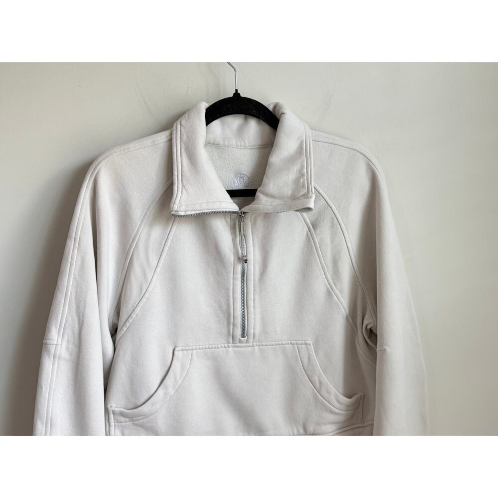 Lululemon Scuba Oversized Funnel Neck Half Zip Sweatshirt Natural Ivory XS / S - Picture 4 of 11